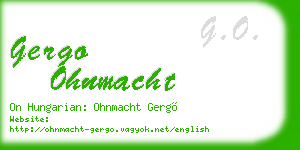 gergo ohnmacht business card